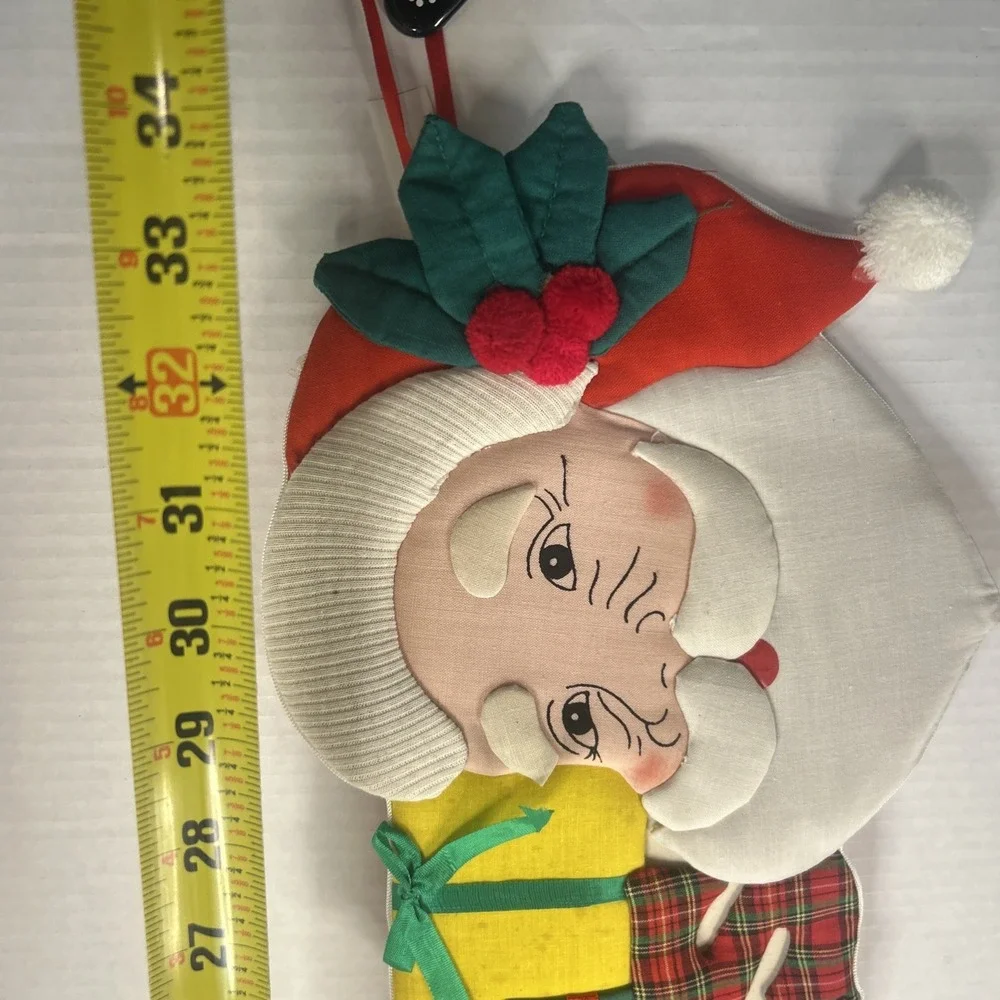 Vintage Merry Christmas Santa 3D Sign Letters Fabric Wall Hanging Decor 34